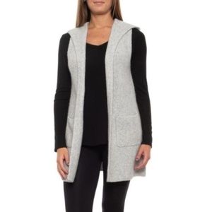 Tahari Gray Hooded Sweater Vest